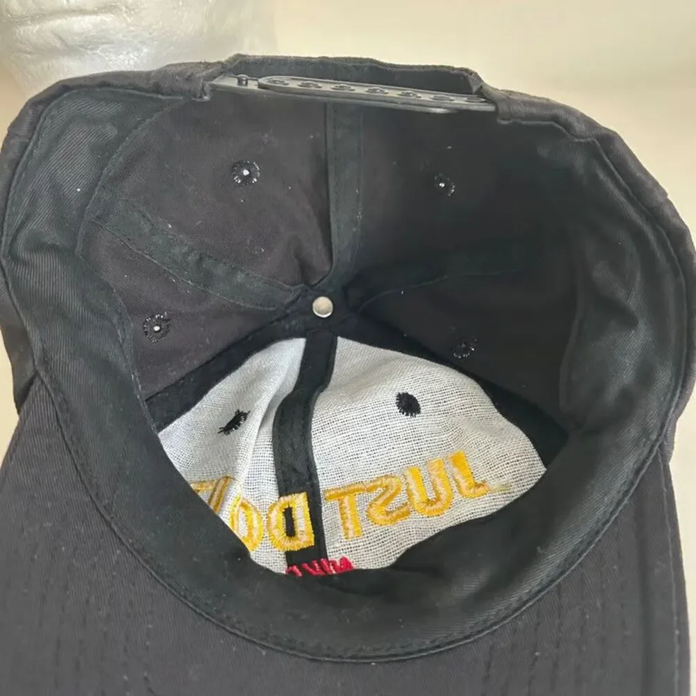Nike Just Do It Hat Mens Black Yellow Red Embroidered Logo Snapback Baseball Cap